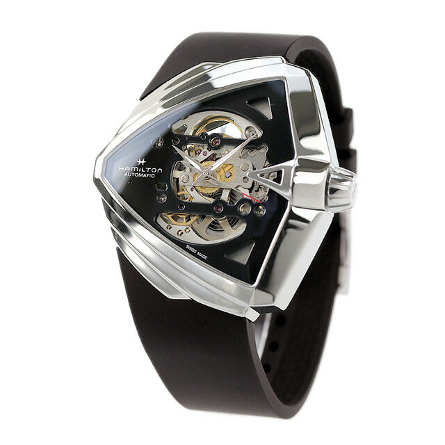 ハミルトン ベンチュラ XXL スケルトン オート 46mm 自動巻き 機械式 腕時計 ブランド メンズ オープンハート H24625330 アナログ ブラック 黒 H24625330
