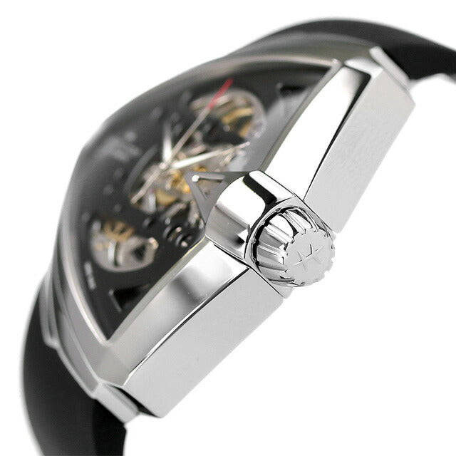 ハミルトン ベンチュラ XXL スケルトン オート 46mm 自動巻き 機械式 腕時計 ブランド メンズ オープンハート H24625330 アナログ ブラック 黒 H24625330