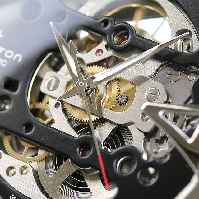 ハミルトン ベンチュラ XXL スケルトン オート 46mm 自動巻き 機械式 腕時計 ブランド メンズ オープンハート H24625330 アナログ ブラック 黒 H24625330