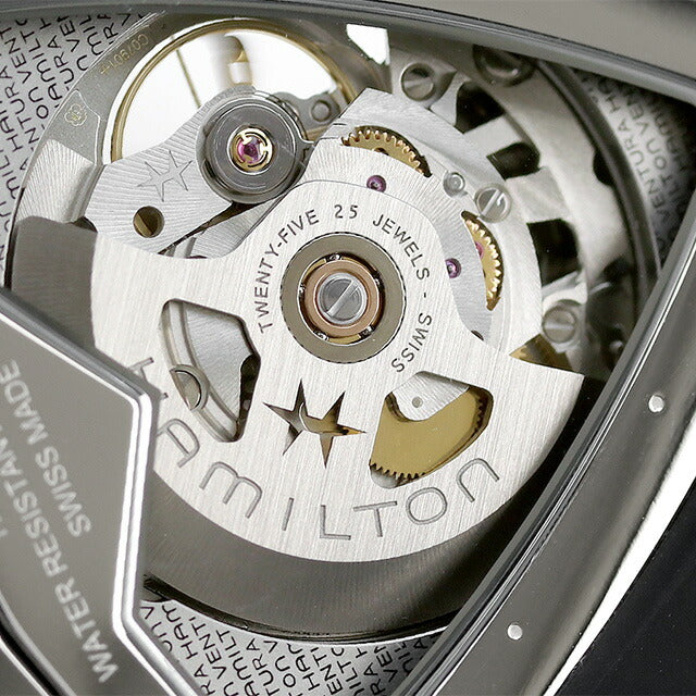 ハミルトン ベンチュラ XXL スケルトン オート 46mm 自動巻き 機械式 腕時計 ブランド メンズ オープンハート H24625330 アナログ ブラック 黒 H24625330