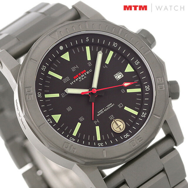 エム ティー エム H-61 クオーツ 腕時計 ブランド メンズ GMT MTM H61-SGR-LUMI-MBSS アナログ ブラック グレー 黒 H61-SGR-LUMI-MBSS