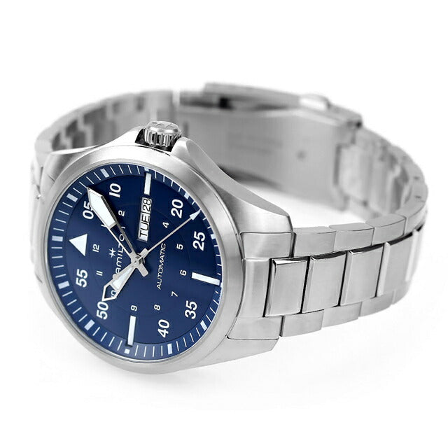 ハミルトン カーキ アビエーション パイロット デイデイト 42mm 自動巻き 腕時計 ブランド メンズ HAMILTON H64635140 ブルー H64635140