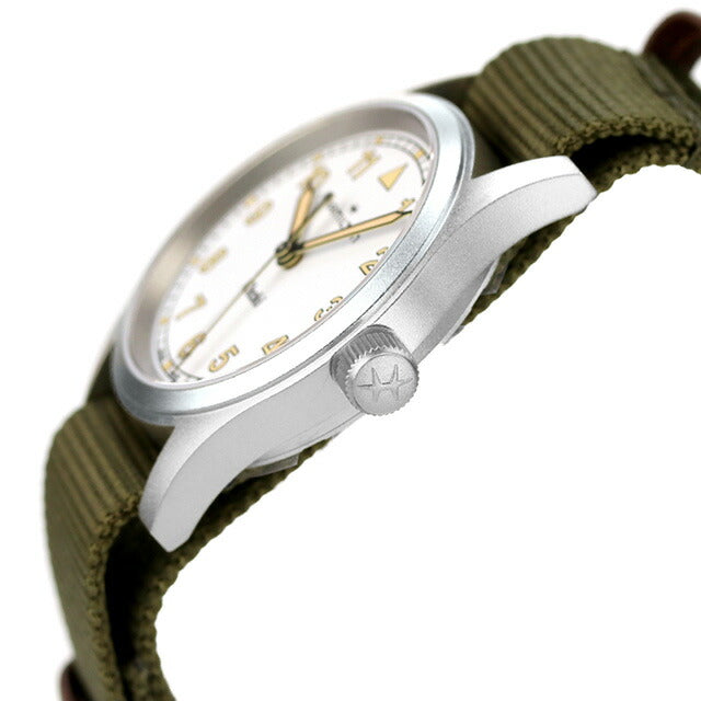 ハミルトン カーキ フィールド 33mm クォーツ 電池式 腕時計 ブランド メンズ レディース HAMILTON H69301910 アナログ ホワイト グリーン 白 スイス製 H69301910
