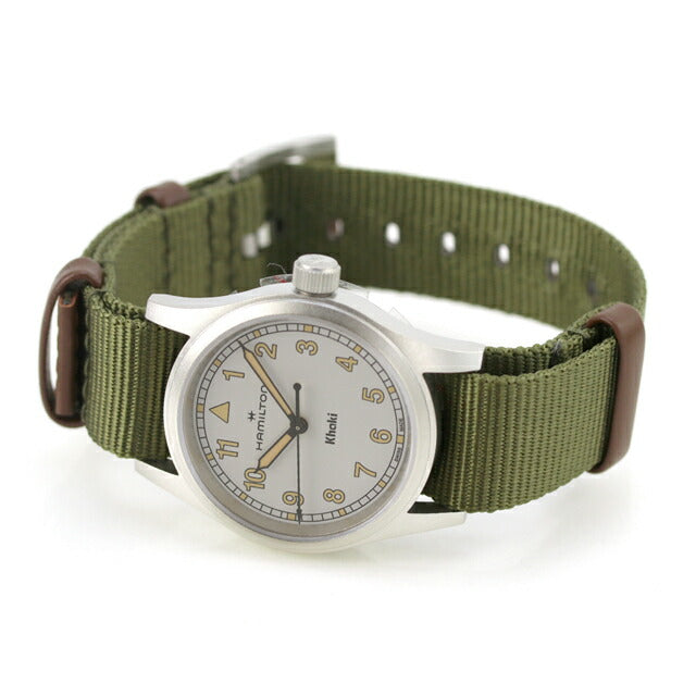 ハミルトン カーキ フィールド 33mm クォーツ 電池式 腕時計 ブランド メンズ レディース HAMILTON H69301910 アナログ ホワイト グリーン 白 スイス製 H69301910