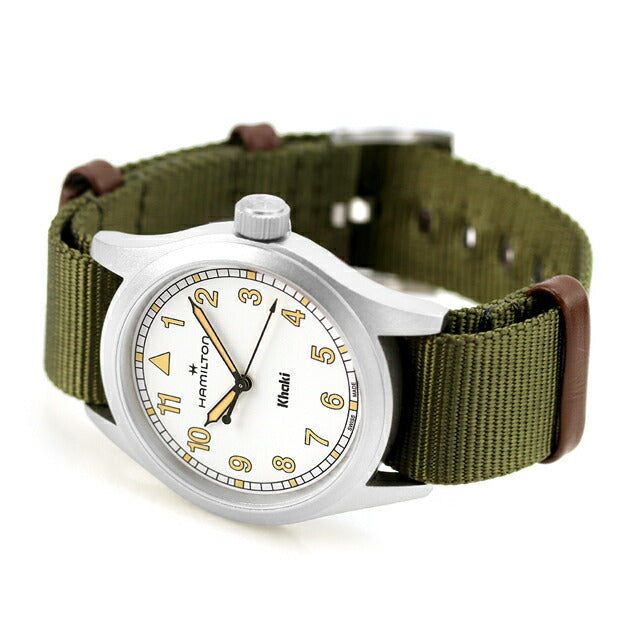 ハミルトン カーキ フィールド 38mm クォーツ 電池式 腕時計 ブランド メンズ レディース HAMILTON H69401910 アナログ ホワイト グリーン 白 スイス製 H69401910