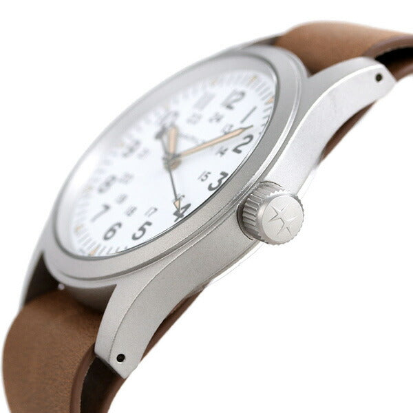 ハミルトン カーキ フィールド メカニカル 38mm メンズ 腕時計 手巻き H69439511 HAMILTON 時計 ホワイト ブラウン H69439511