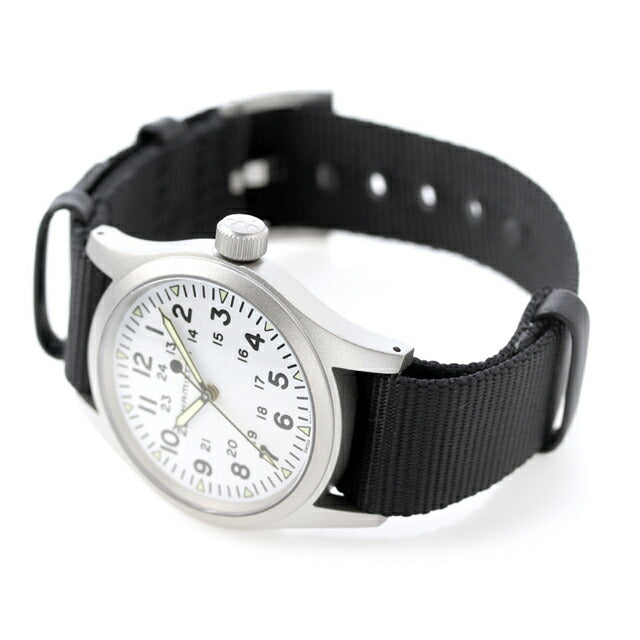 ハミルトン カーキ フィールド メカニカル 38mm 手巻き 腕時計 ブランド メンズ HAMILTON H69439910 アナログ ホワイト ブラック H69439910