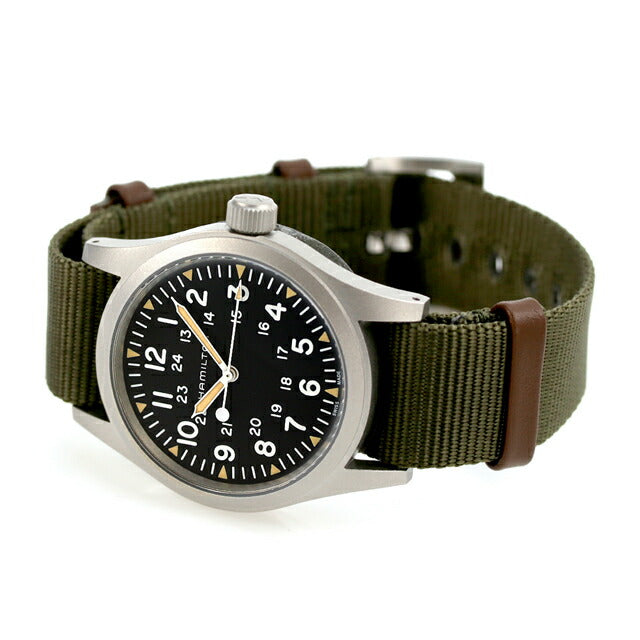 ハミルトン 腕時計 ブランド メンズ カーキ フィールド 38mm 手巻き H69439931 ブラック グリーン H69439931