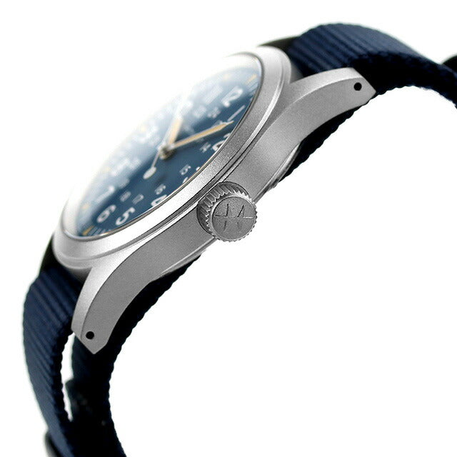 ハミルトン カーキ フィールド メカ 38mm 手巻き 腕時計 ブランド メンズ レディース HAMILTON H69439940 アナログ ブルー スイス製 H69439940