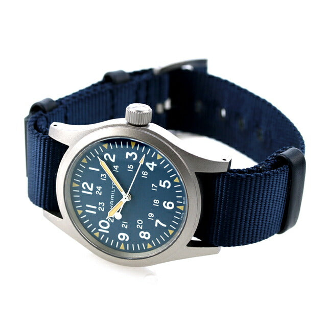 ハミルトン カーキ フィールド メカ 38mm 手巻き 腕時計 ブランド メンズ レディース HAMILTON H69439940 アナログ ブルー スイス製 H69439940