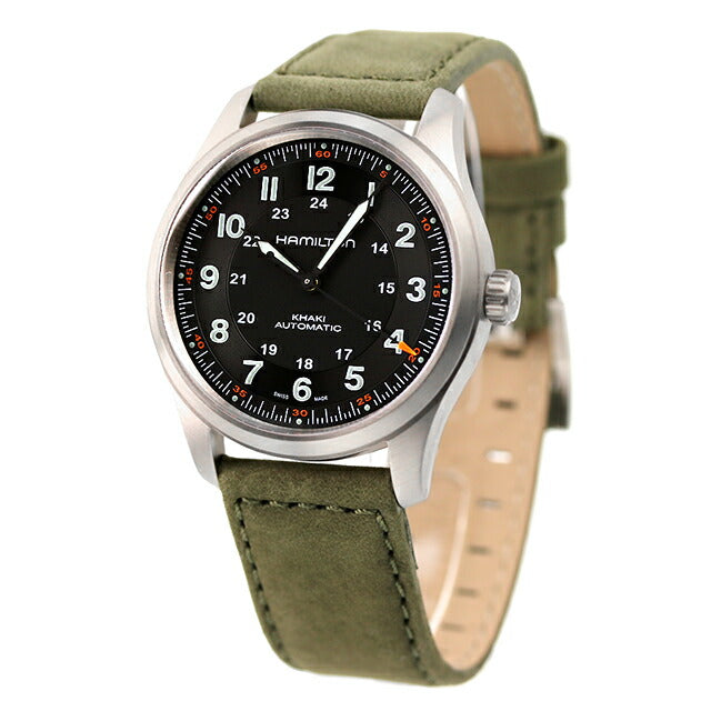 ハミルトン 腕時計 メンズ カーキ フィールド チタニウム オート 38mm 自動巻き 機械式 チタン 革ベルト HAMILTON H70205830 アナログ H70205830