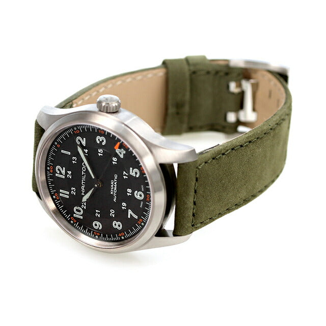ハミルトン 腕時計 メンズ カーキ フィールド チタニウム オート 38mm 自動巻き 機械式 チタン 革ベルト HAMILTON H70205830 アナログ H70205830