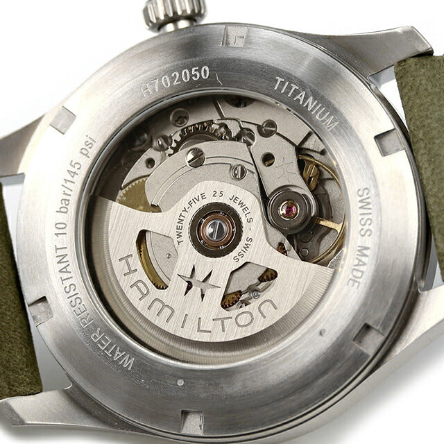 ハミルトン 腕時計 メンズ カーキ フィールド チタニウム オート 38mm 自動巻き 機械式 チタン 革ベルト HAMILTON H70205830 アナログ H70205830