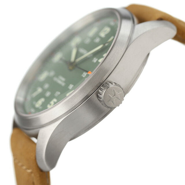 ハミルトン カーキ フィールド チタニウム オート 38mm 自動巻き 機械式 腕時計 ブランド メンズ チタン 革ベルト H70205860 アナログ グリーン H70205860