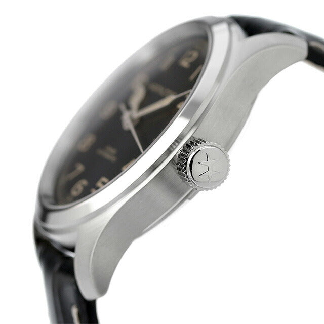 ハミルトン カーキ フィールド 38mm 自動巻き 腕時計 ブランド メンズ 革ベルト H70405730 アナログ ブラック 黒 スイス製 H70405730