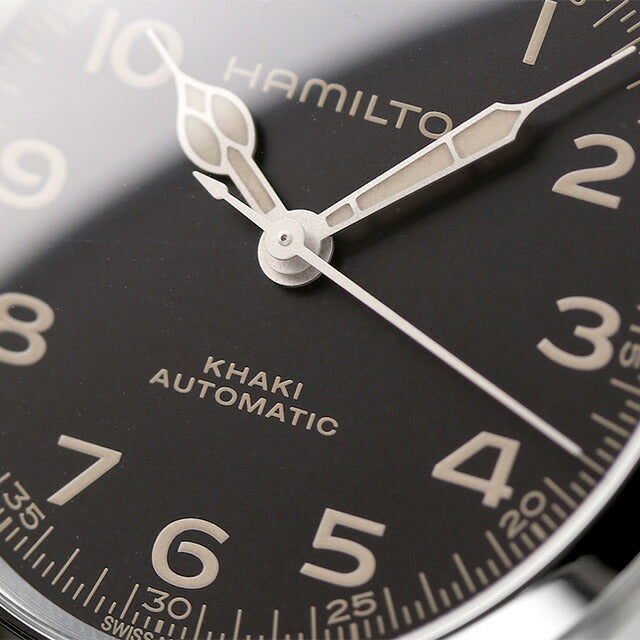 ハミルトン カーキ フィールド 38mm 自動巻き 腕時計 ブランド メンズ 革ベルト H70405730 アナログ ブラック 黒 スイス製 H70405730