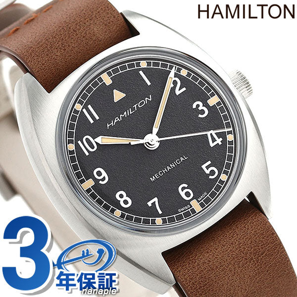 ハミルトン カーキ アビエーション パイロット パイオニア メカニカル 36mm 手巻き 腕時計 ブランド メンズ H76419531 ブラック ブラウン H76419531