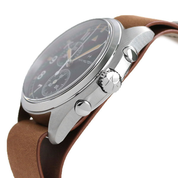 ハミルトン 時計 カーキ アビエーション パイロット 43mm 腕時計 ブランド メンズ H76522531 ブラック ブラウン H76522531