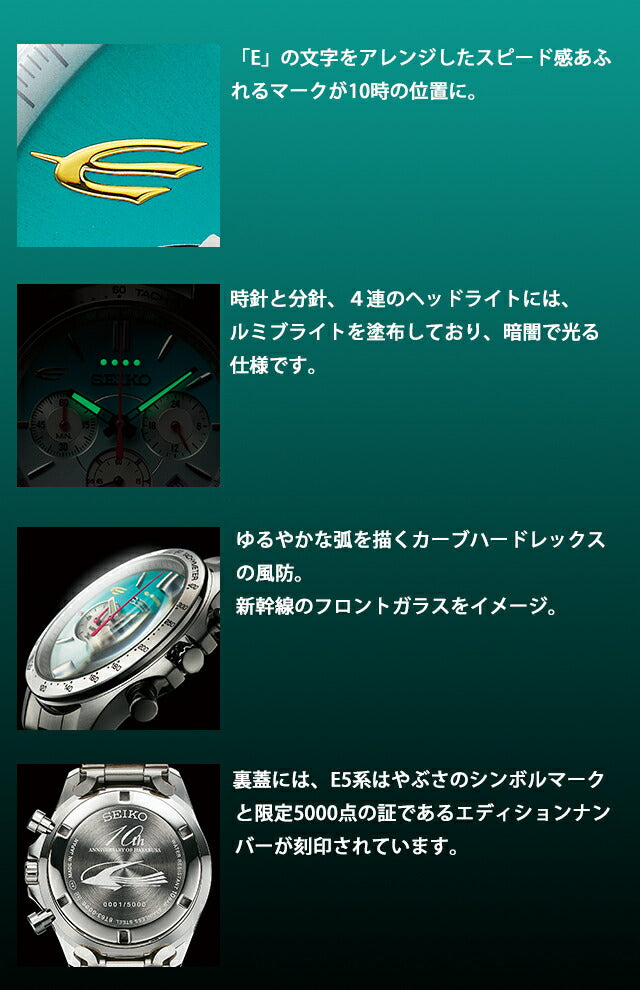 セイコー E5系はやぶさ10周年記念ウオッチ クオーツ 腕時計 ブランド メンズ 数量限定モデル クロノグラフ 50873 アナログ IEI-50873