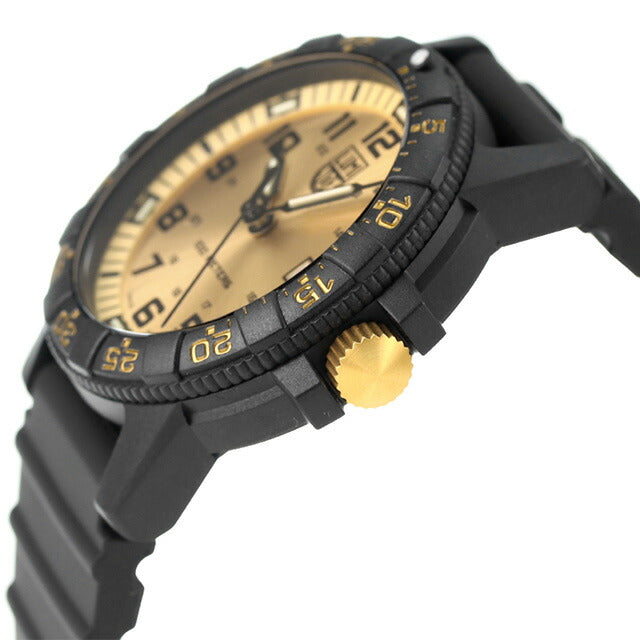 ルミノックス LEATHERBACK SEA TURTLE GIANT 0320 腕時計 ブランド メンズ 0325.GP アナログ ゴールド ブラック 黒 スイス製 l0325-GP