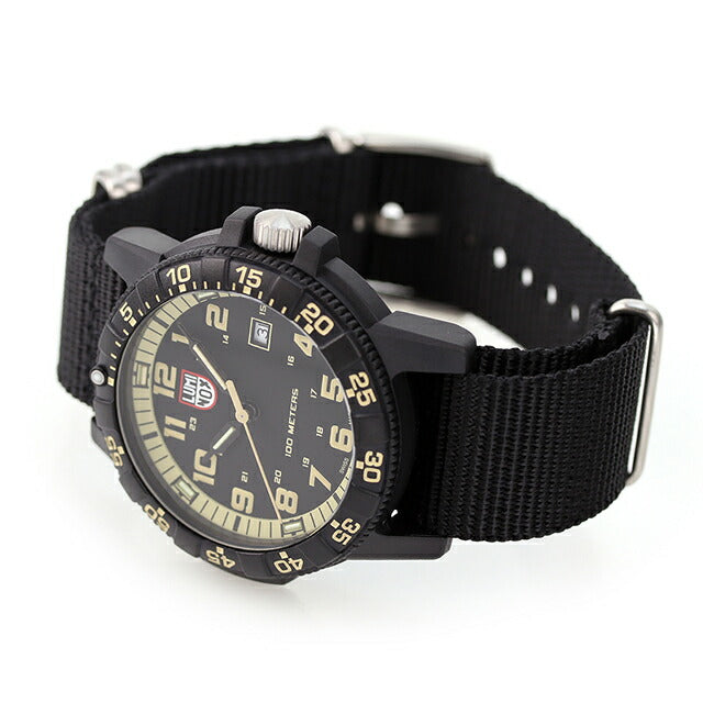 ルミノックス 0320シリーズ レザーバック シータートル ジャイアント 44mm 0333 LUMINOX メンズ 腕時計 ブラック 時計 l0333