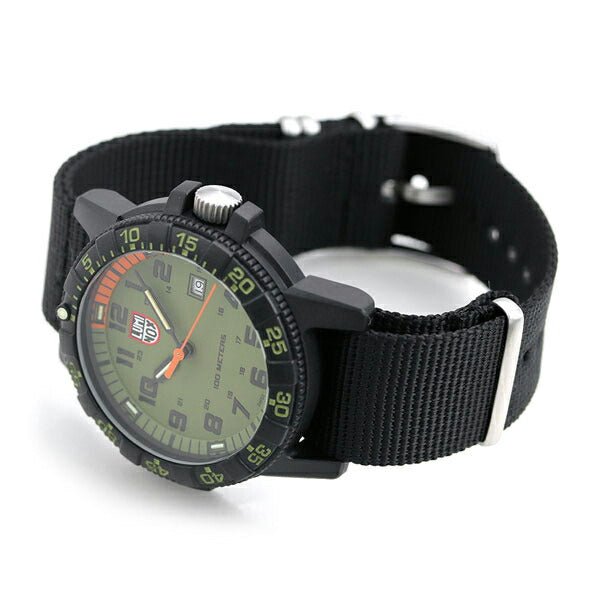 ルミノックス 0320シリーズ レザーバック シータートル ジャイアント 44mm 0337 LUMINOX メンズ 腕時計 カーキ ブラック l0337