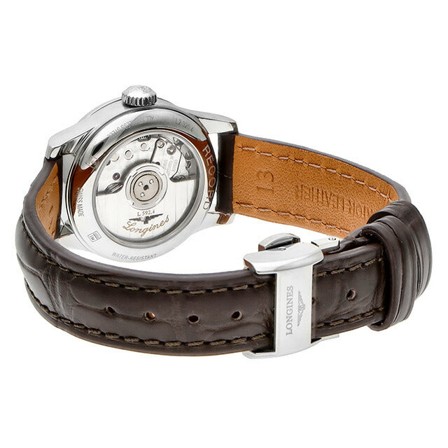 ロンジン レコード 自動巻き 腕時計 ブランド レディース LONGINES L2.320.4.72.2 アナログ シルバー ブラウン スイス製 L2-320-4-72-2