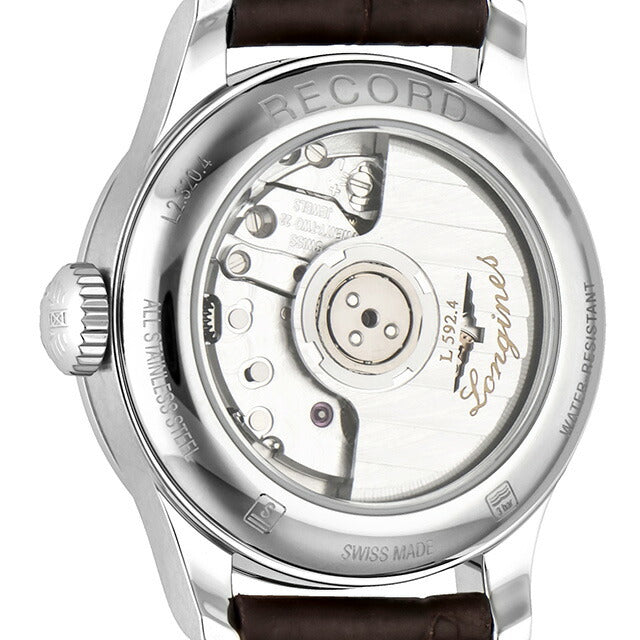 ロンジン レコード 自動巻き 腕時計 ブランド レディース LONGINES L2.320.4.72.2 アナログ シルバー ブラウン スイス製 L2-320-4-72-2