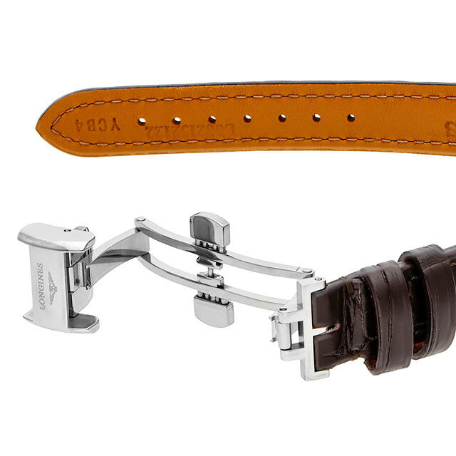 ロンジン レコード 自動巻き 腕時計 ブランド レディース LONGINES L2.320.4.72.2 アナログ シルバー ブラウン スイス製 L2-320-4-72-2