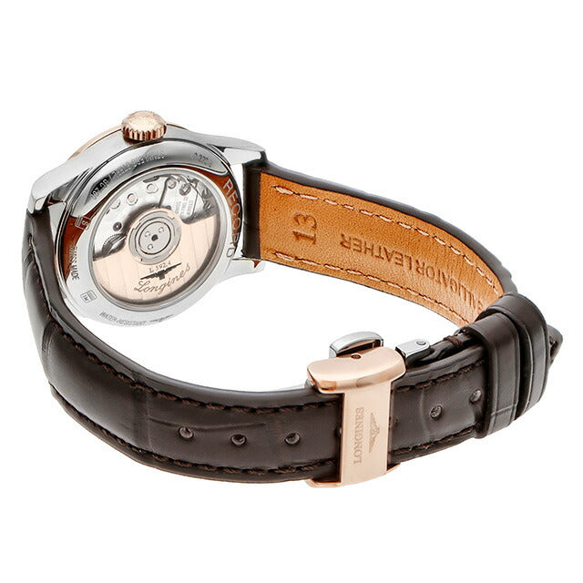 ロンジン レコード 自動巻き 腕時計 ブランド レディース LONGINES L2.320.5.76.2 アナログ シルバー ブラウン スイス製 L2-320-5-76-2