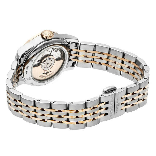 ロンジン レコード 自動巻き 腕時計 ブランド レディース LONGINES L2.320.5.76.7 アナログ シルバー ピンクゴールド スイス製 L2-320-5-76-7