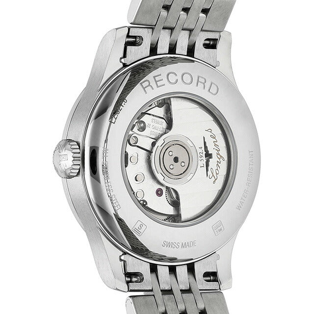 ロンジン レコード 自動巻き 腕時計 ブランド レディース ダイヤモンド LONGINES L2.321.0.57.6 アナログ ブラック 黒 スイス製 L2-321-0-57-6