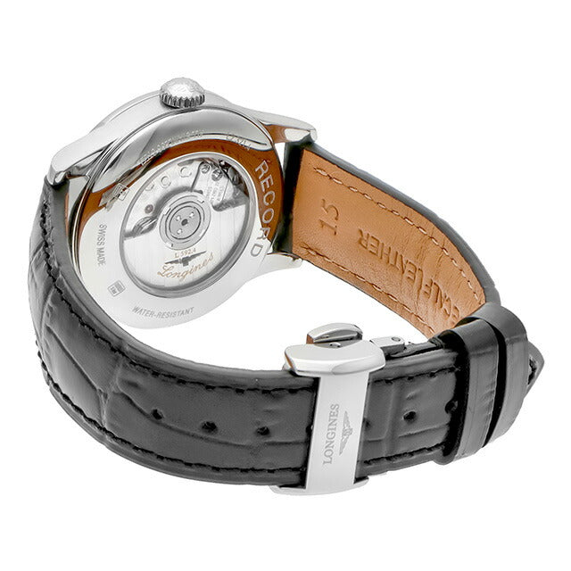 ロンジン レコード 自動巻き 腕時計 ブランド レディース ダイヤモンド LONGINES L2.321.4.57.2 アナログ ブラック 黒 スイス製 L2-321-4-57-2
