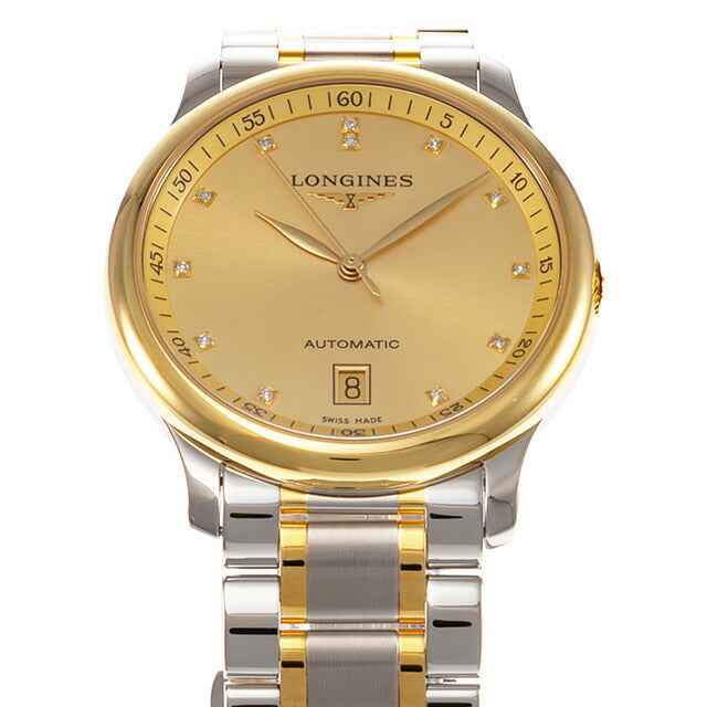 ロンジン マスターコレクション 自動巻き 腕時計 ブランド メンズ ダイヤモンド LONGINES L2.628.5.37.7 アナログ イエローゴールド シルバー スイス製 L2-628-5-37-7