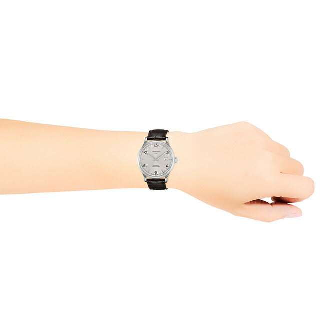 ロンジン レコード 自動巻き 腕時計 ブランド メンズ LONGINES L2.820.4.76.2 アナログ シルバー ブラウン スイス製 L2-820-4-76-2