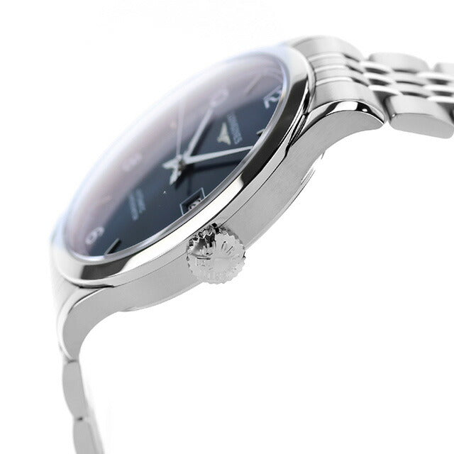ロンジン レコード 自動巻き 腕時計 ブランド メンズ LONGINES L2.820.4.96.6 アナログ ブルー スイス製 L2-820-4-96-6