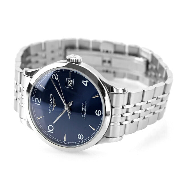ロンジン レコード 自動巻き 腕時計 ブランド メンズ LONGINES L2.820.4.96.6 アナログ ブルー スイス製 L2-820-4-96-6