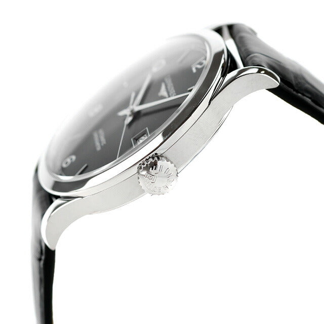 ロンジン レコード 自動巻き 腕時計 ブランド メンズ LONGINES L2.821.4.56.2 アナログ ブラック 黒 スイス製 L2-821-4-56-2