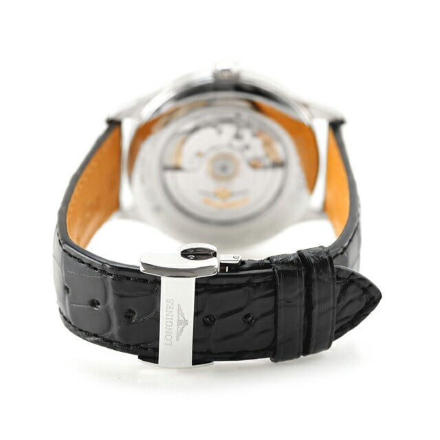 ロンジン レコード 自動巻き 腕時計 ブランド メンズ LONGINES L2.821.4.56.2 アナログ ブラック 黒 スイス製 L2-821-4-56-2