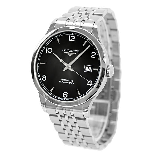 ロンジン レコード 自動巻き 腕時計 ブランド メンズ LONGINES L2.821.4.56.6 アナログ ブラック 黒 スイス製 L2-821-4-56-6