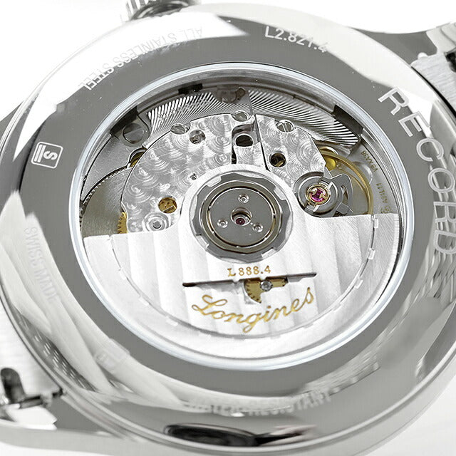 ロンジン レコード 自動巻き 腕時計 ブランド メンズ LONGINES L2.821.4.56.6 アナログ ブラック 黒 スイス製 L2-821-4-56-6