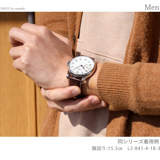ロンジン マスターコレクション 手巻き 腕時計 ブランド メンズ ユニタス Unitas 6497 LONGINES L2.841.4.18.3 アナログ シルバー ブラウン スイス製 L2-841-4-18-3