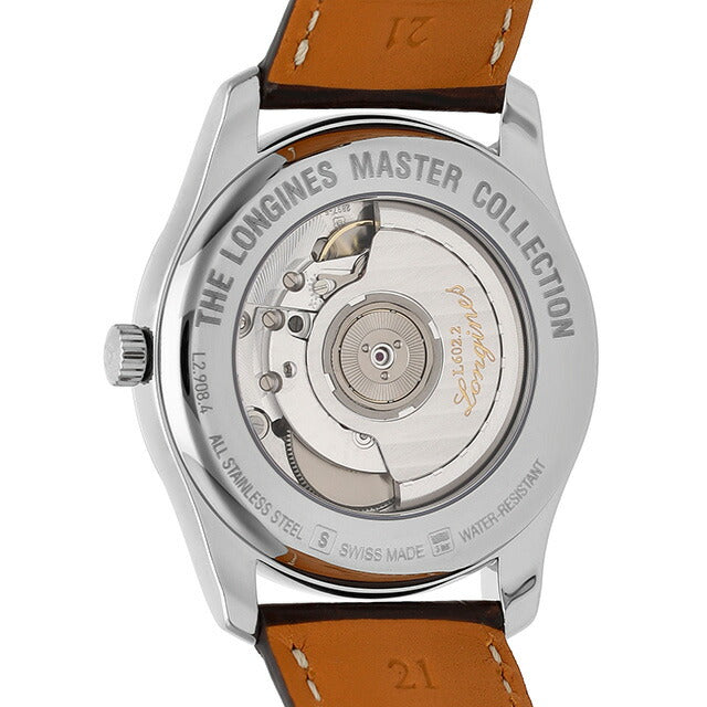 ロンジン マスターコレクション 自動巻き 腕時計 ブランド メンズ LONGINES L2.908.4.78.3 アナログ シルバー ブラウン スイス製 L2-908-4-78-3
