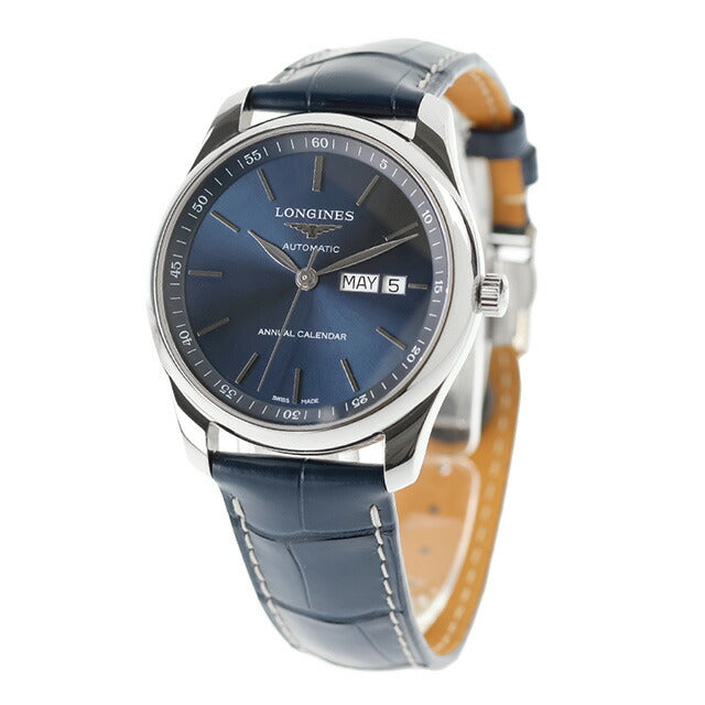 ロンジン マスターコレクション 自動巻き 腕時計 ブランド メンズ LONGINES L2.910.4.92.0 アナログ ブルー スイス製 L2-910-4-92-0
