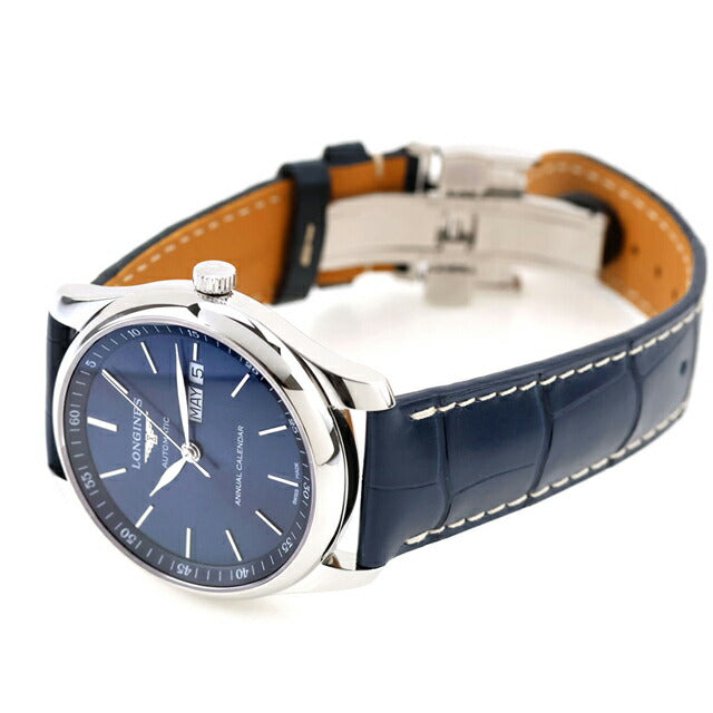 ロンジン マスターコレクション 自動巻き 腕時計 ブランド メンズ LONGINES L2.910.4.92.0 アナログ ブルー スイス製 L2-910-4-92-0