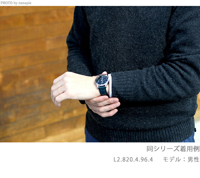 ロンジン レコード 自動巻き 腕時計 ブランド メンズ LONGINES L2.820.4.96.6 アナログ ブルー スイス製 L2-820-4-96-6