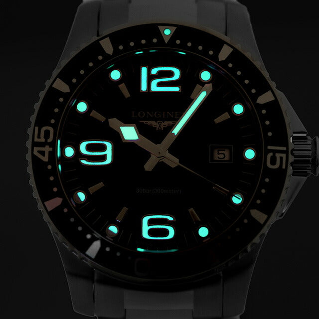 ロンジン ハイドロコンクエスト クォーツ 電池式 腕時計 ブランド メンズ LONGINES L3.730.4.56.6 アナログ ブラック 黒 スイス製 L3-730-4-56-6