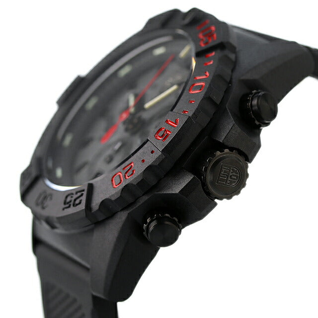 ルミノックス 3580シリーズ ネイビーシールズ クロノグラフ 45mm 3581.EY LUMINOX 腕時計 ブラック レッド l3581-EY