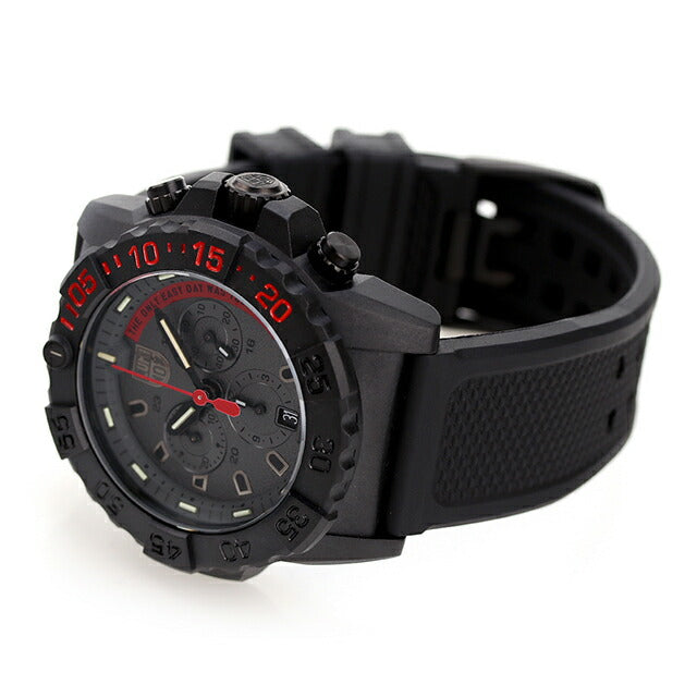 ルミノックス 3580シリーズ ネイビーシールズ クロノグラフ 45mm 3581.EY LUMINOX 腕時計 ブラック レッド l3581-EY