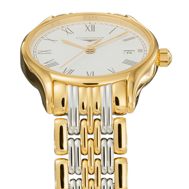 ロンジン リール クォーツ 電池式 腕時計 ブランド レディース LONGINES L4.259.2.11.7 アナログ ホワイト シルバー ゴールド 白 スイス製 L4-259-2-11-7